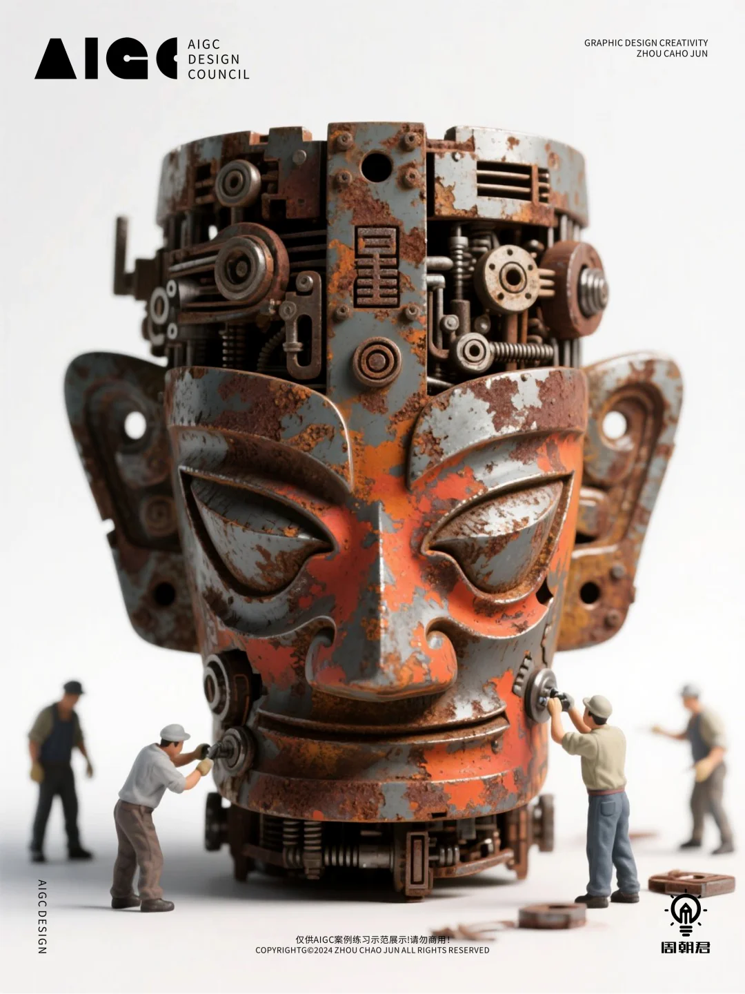 即梦3.0一键直出机械文物！附完整提示词！