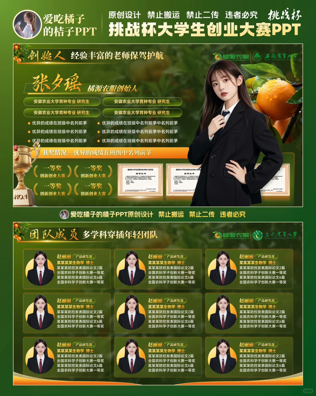 挑战杯柑橘助农乡村振兴PPT设计 助农PPT