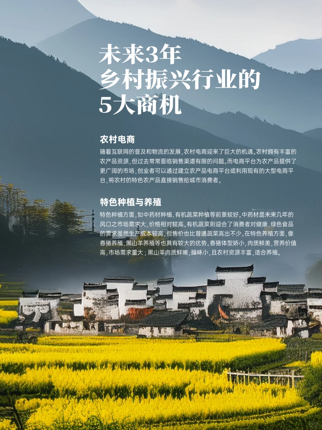 未来3年，乡村振兴行业的5大商机。
