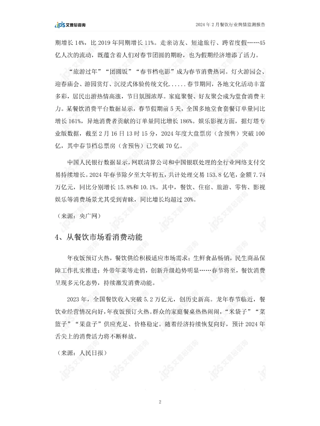 2024年02月餐饮行业舆情监测报告