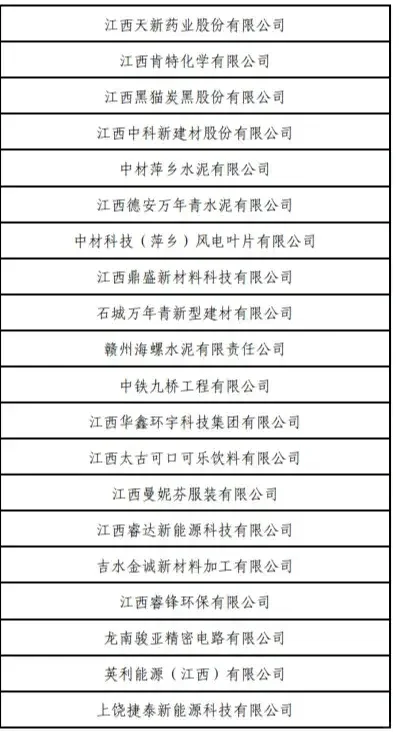 绿色制造名单（绿色供应链）