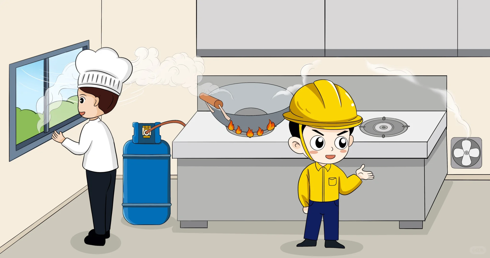 餐饮行业安全用气|漫画定制