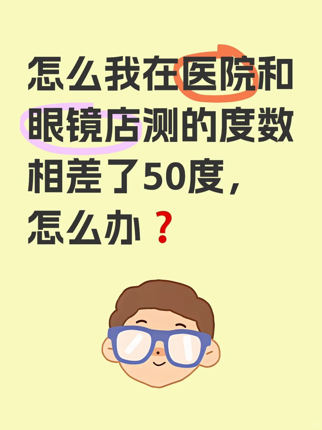 宝子们！医院和眼镜店度数差50度？别慌！