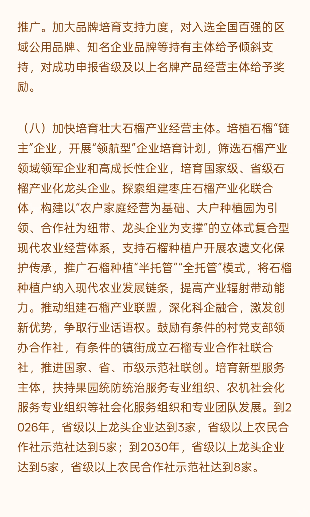 枣庄石榴特色产业发展规划（2024-2035年