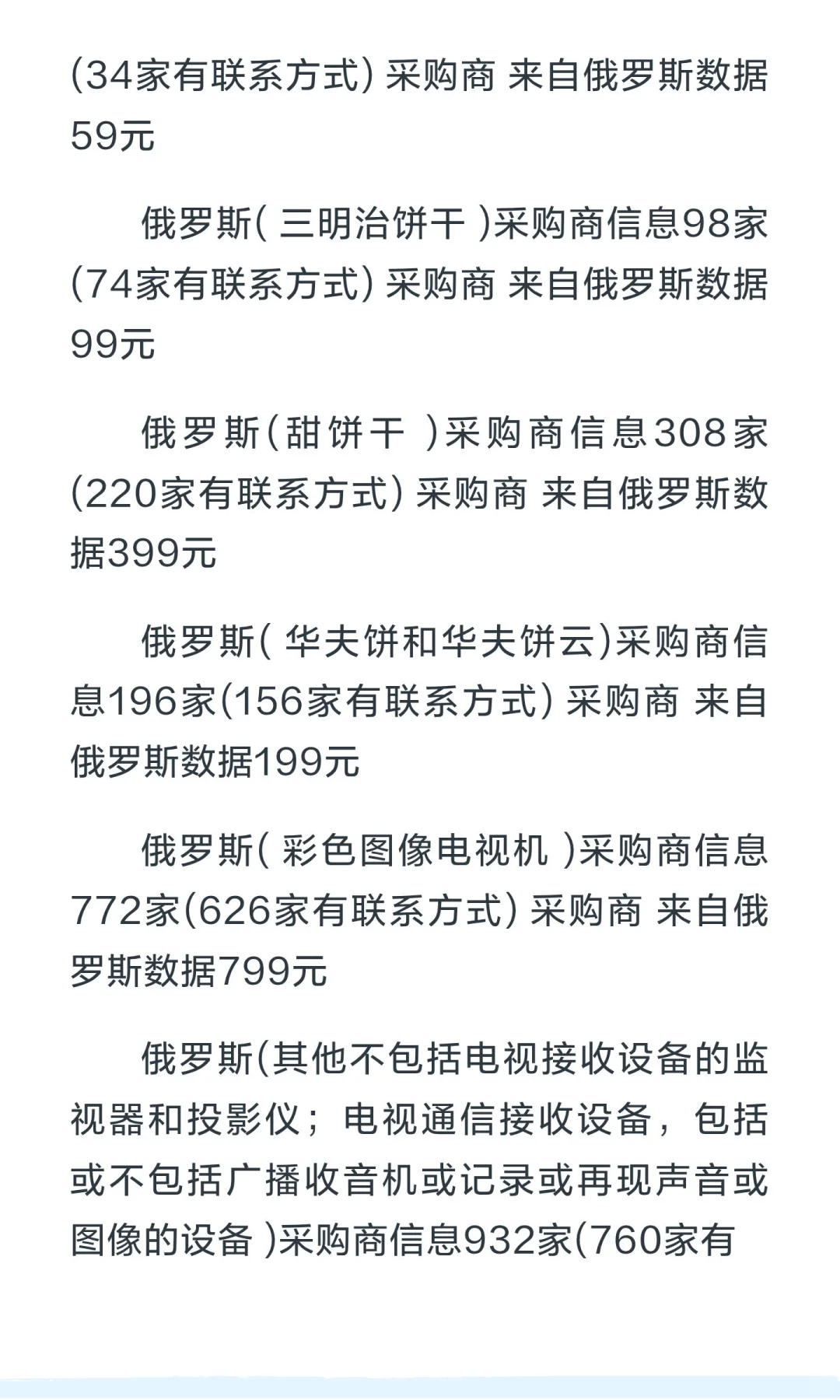 俄罗斯采购商名单