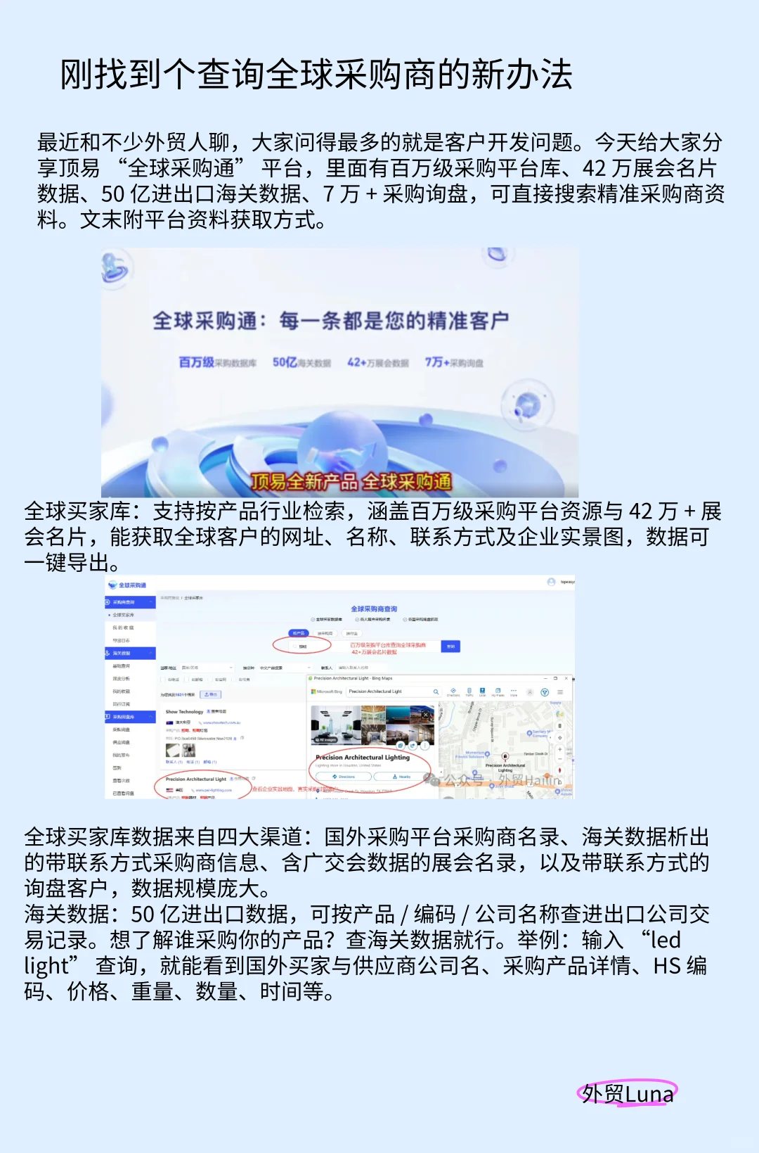 刚找到个查询全球采购商的新办法