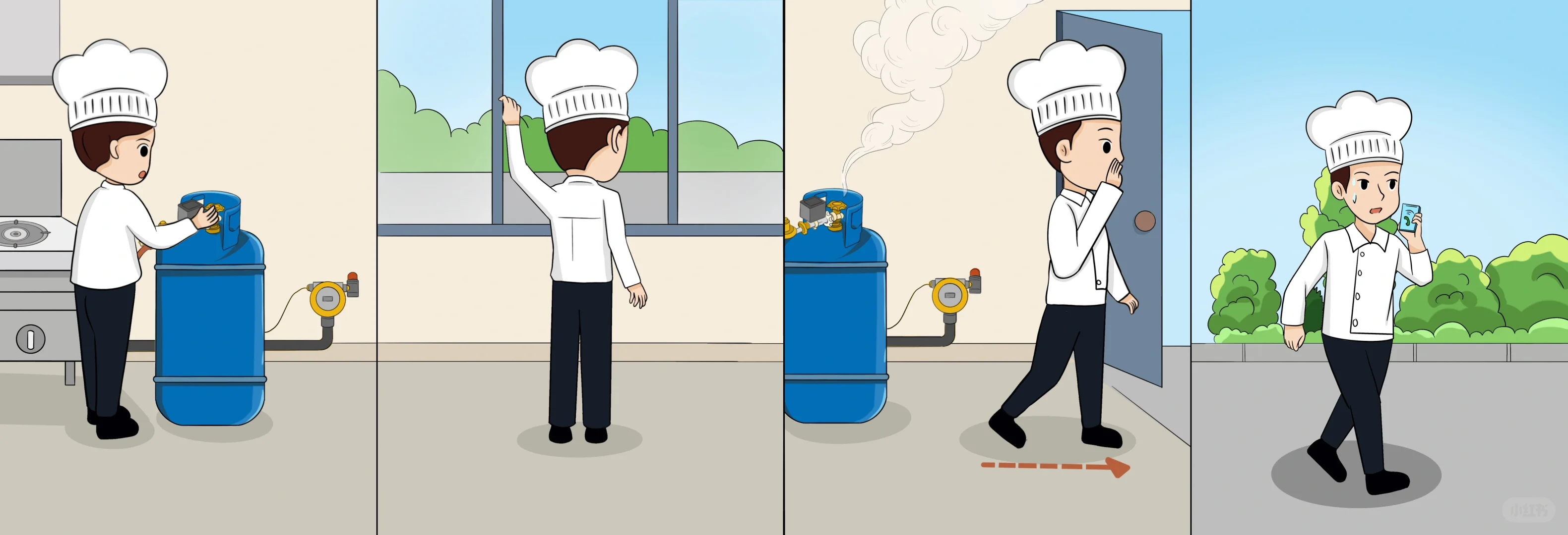 餐饮行业安全用气|漫画定制