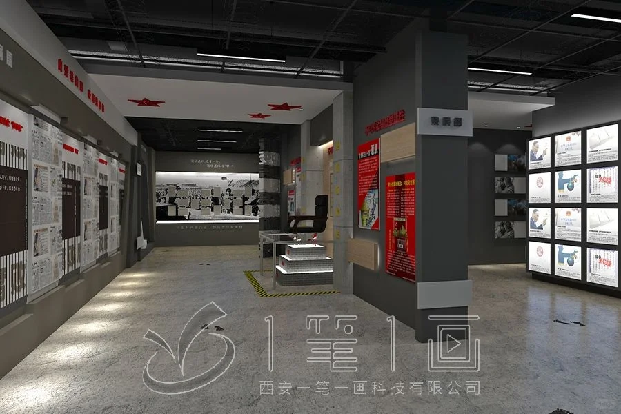 农业展厅设计效果图,含数字孪生设备