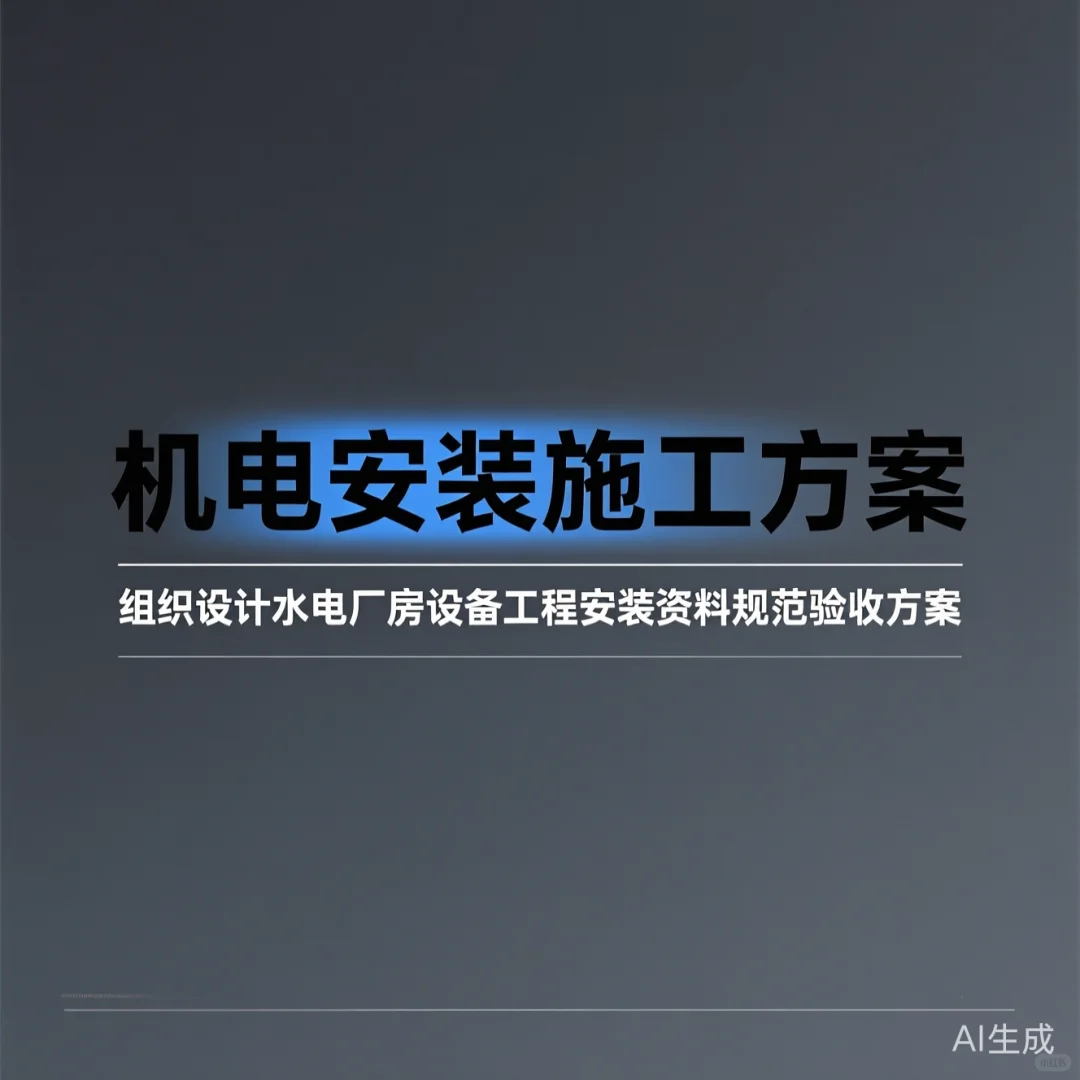 机电安装施工攻略·水电厂房验收干货