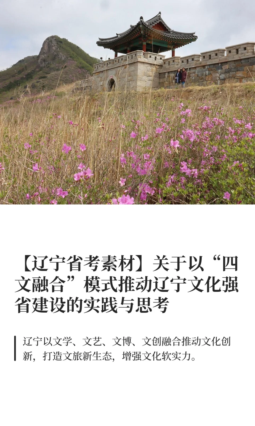 【辽宁省考素材】关于以“四文融合”模式推