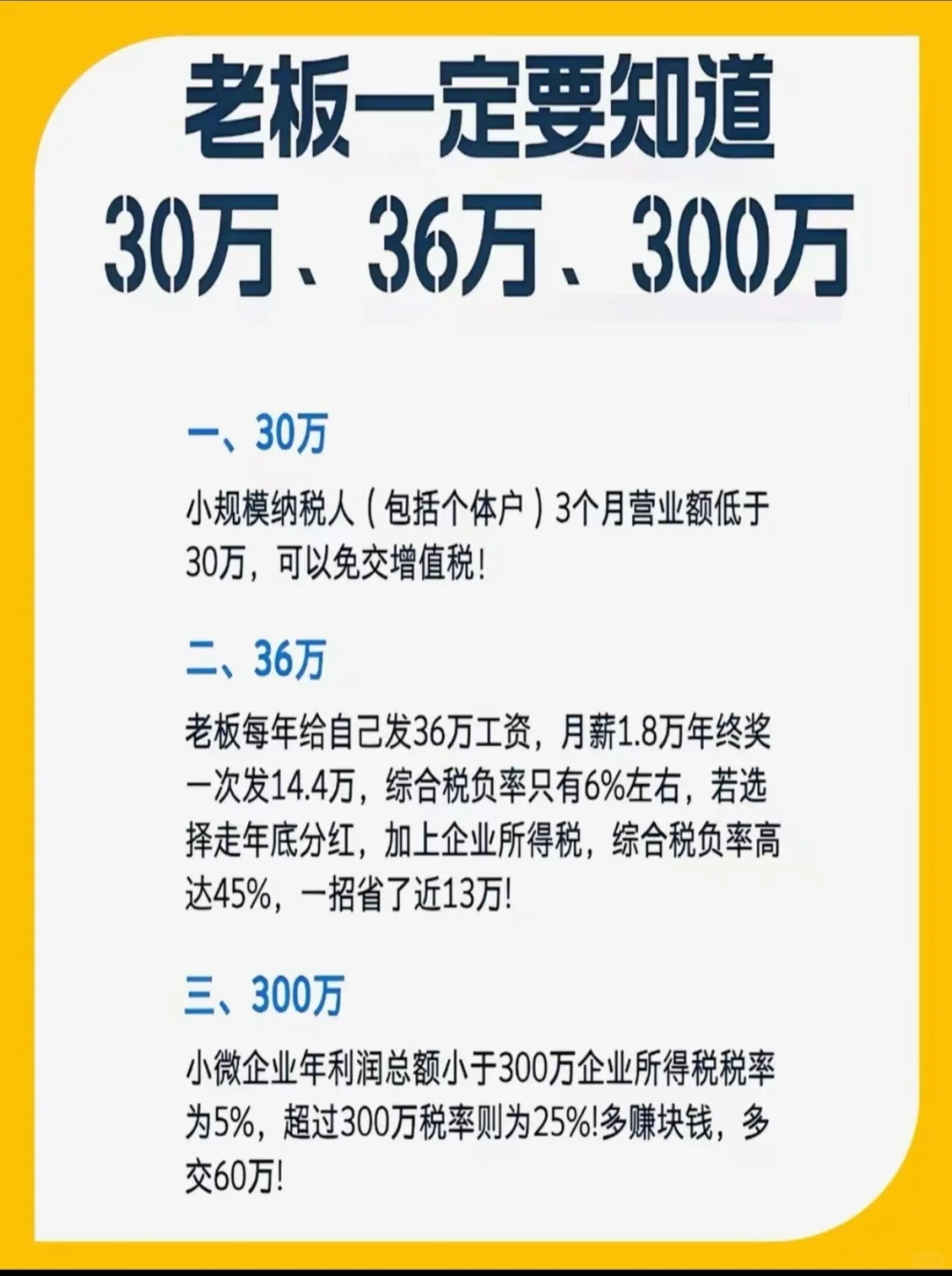 老板财务必看5个临界点，多挣1万多交税60万
