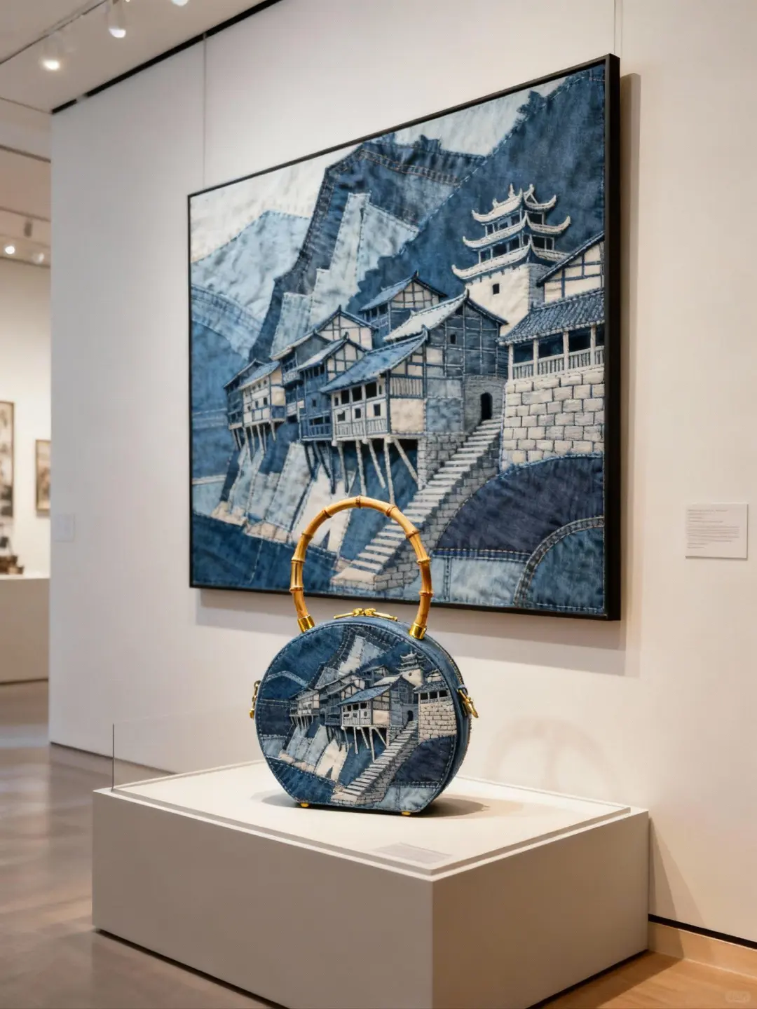 牛仔拼缝还原巴蜀文化以及三峡风光