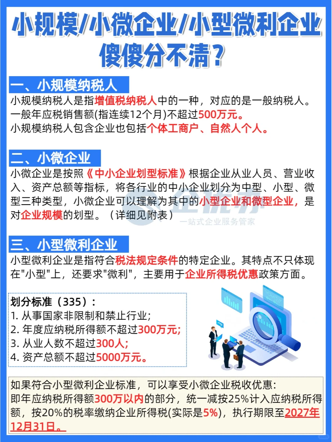 小规模/小微企业/小型微利企业，如何区分？