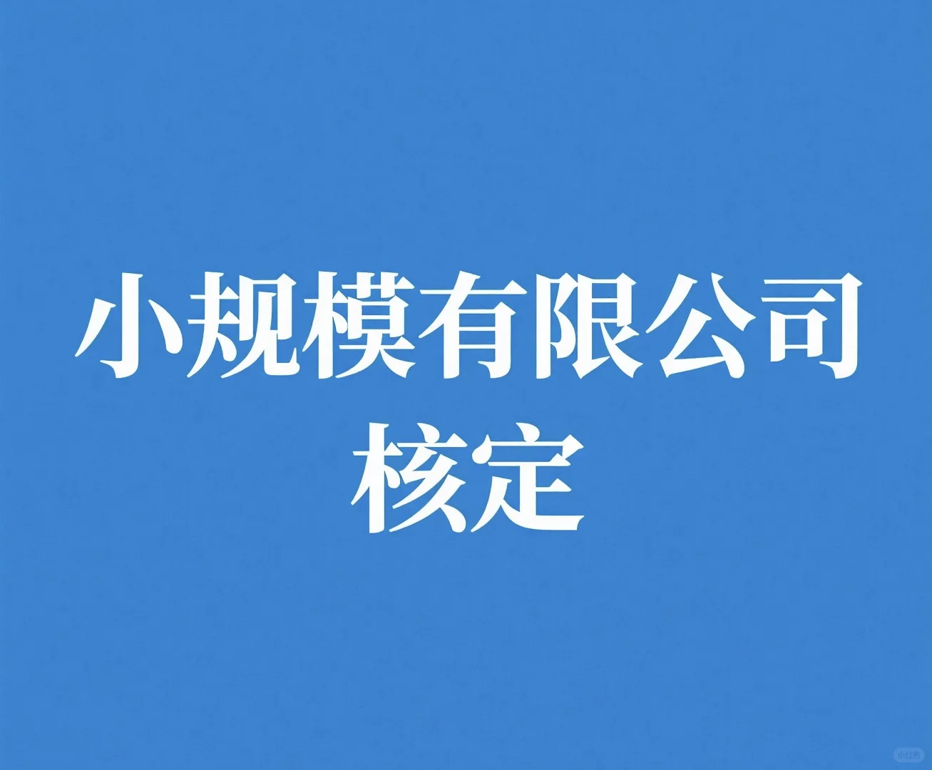 小规模公司居然也可以核定