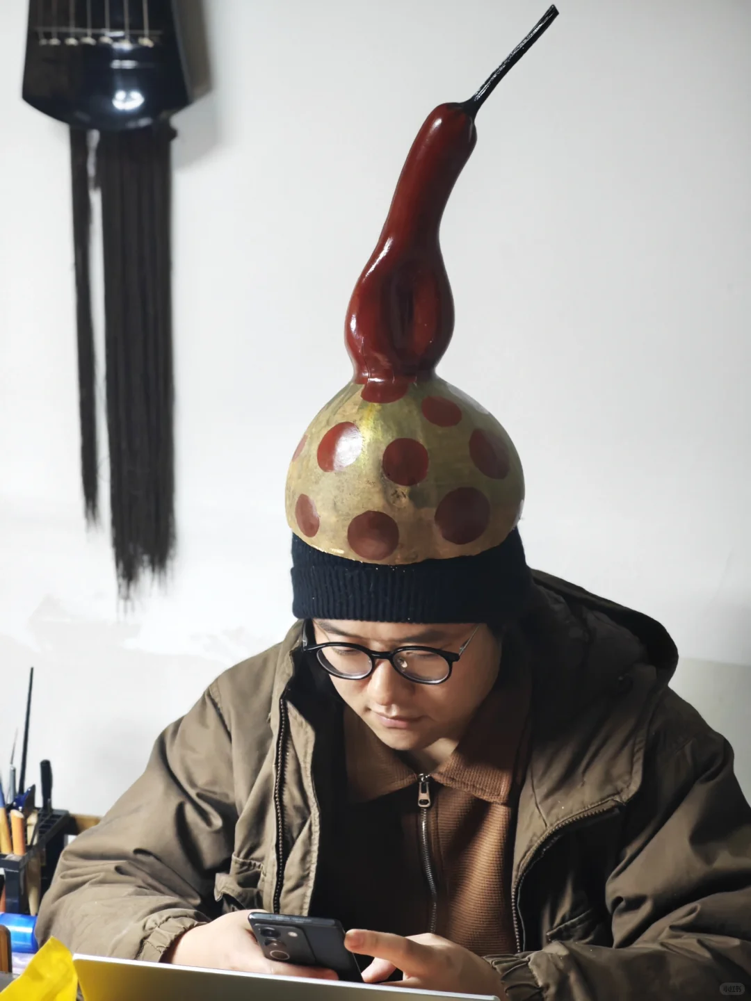 大漆葫芦帽