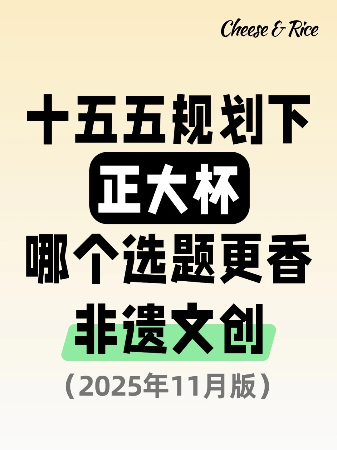 正大杯选题建议｜非遗文创