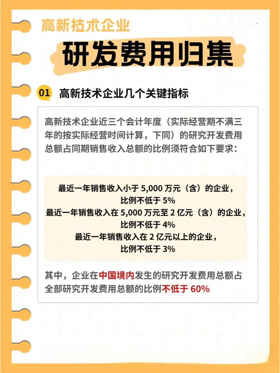 高新技术企业研发费用归集