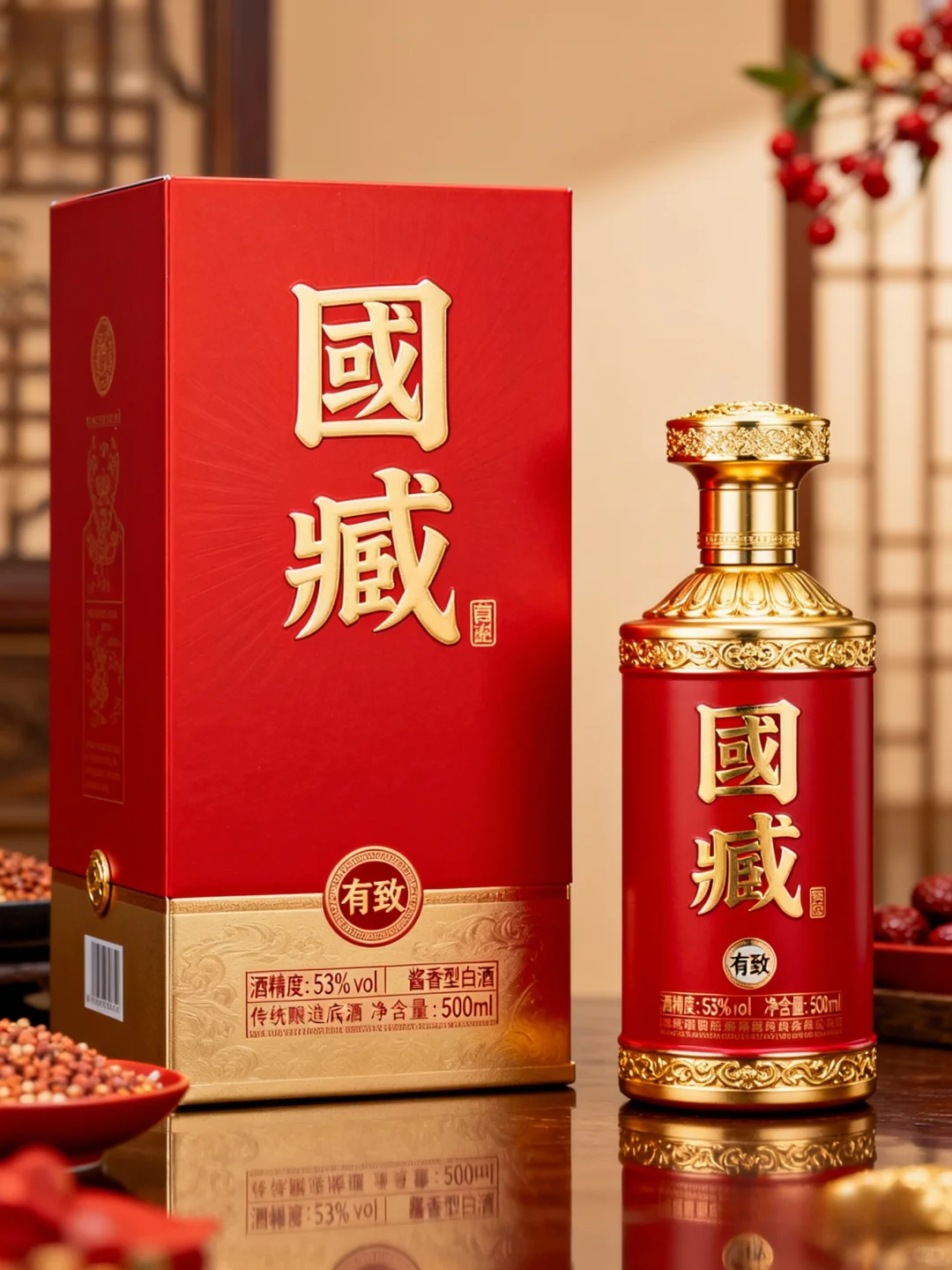 祥瑞红酒水包装设计分享