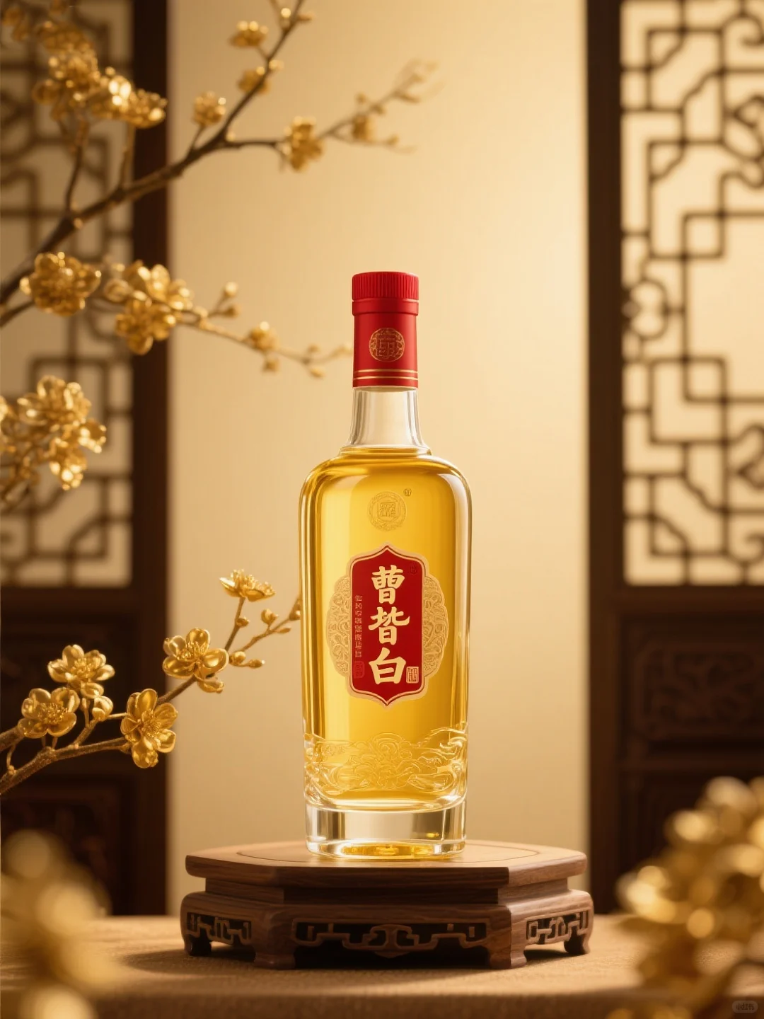 AI直出?中式国风产品新年礼盒场景图