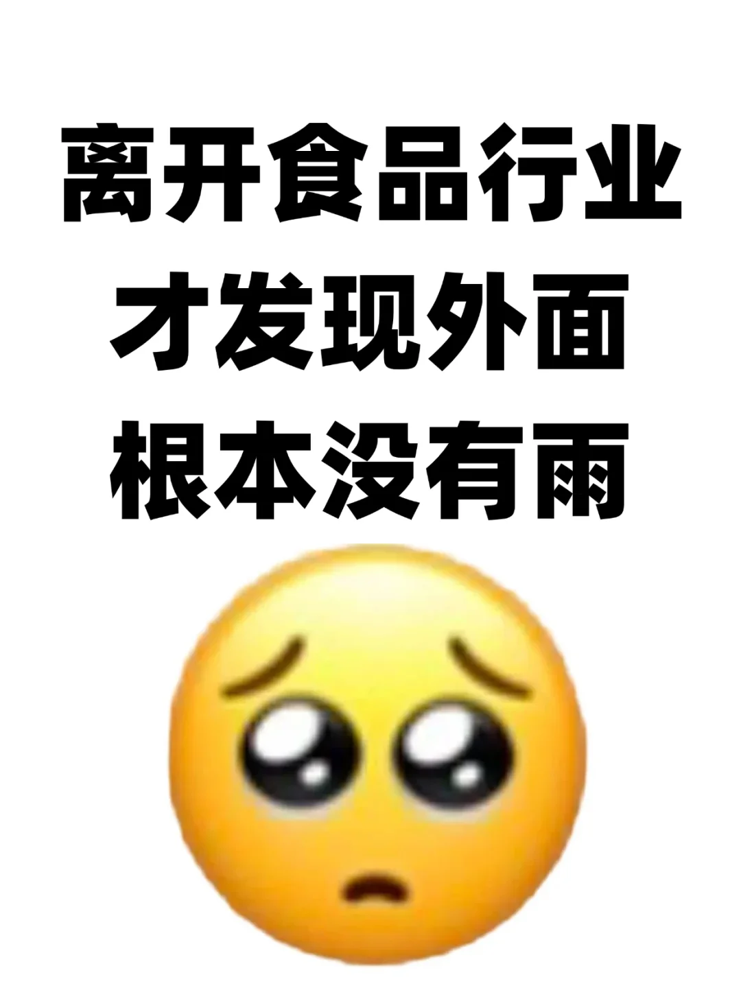 离开了食品行业才发现外面根本没有下雨?