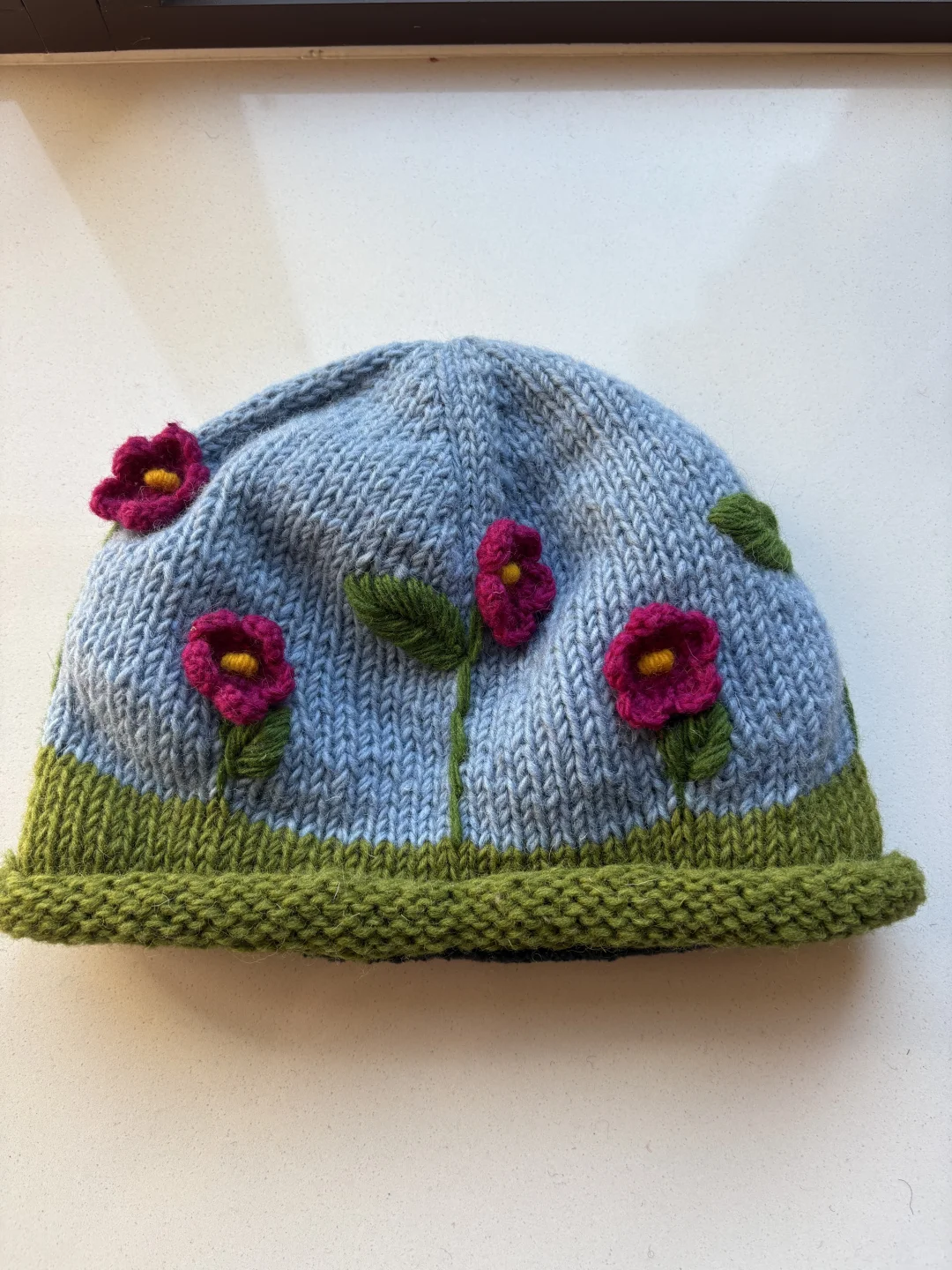 呐～帽子上开出了小花花