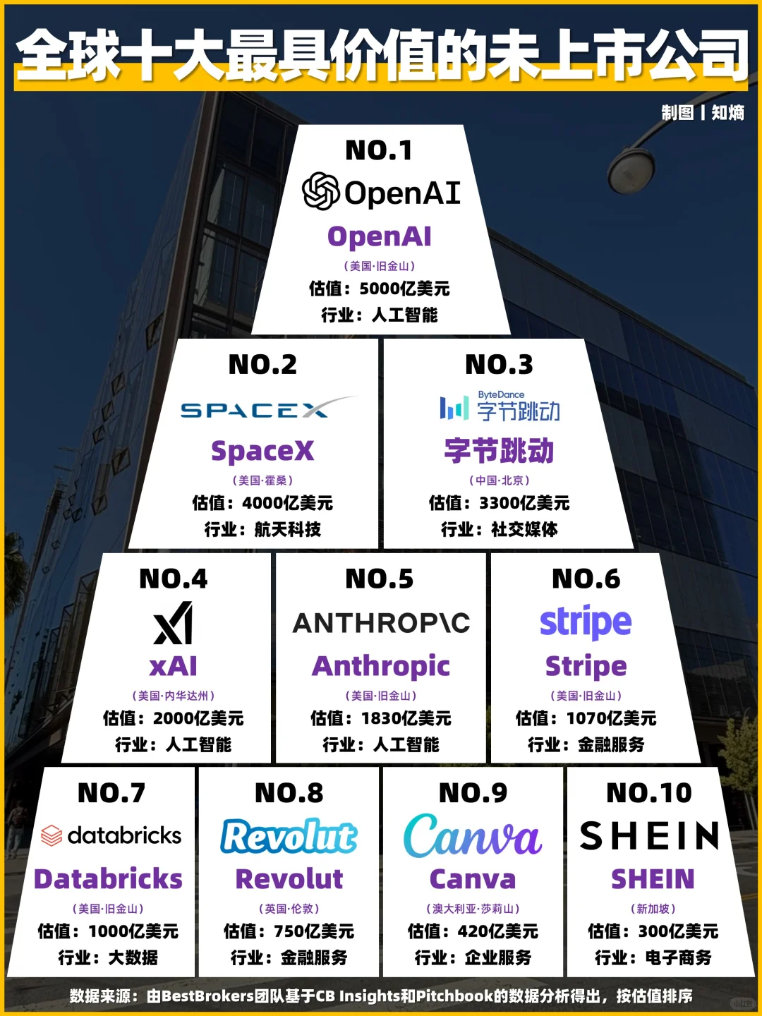 2025全球十大最具价值的未上市公司
