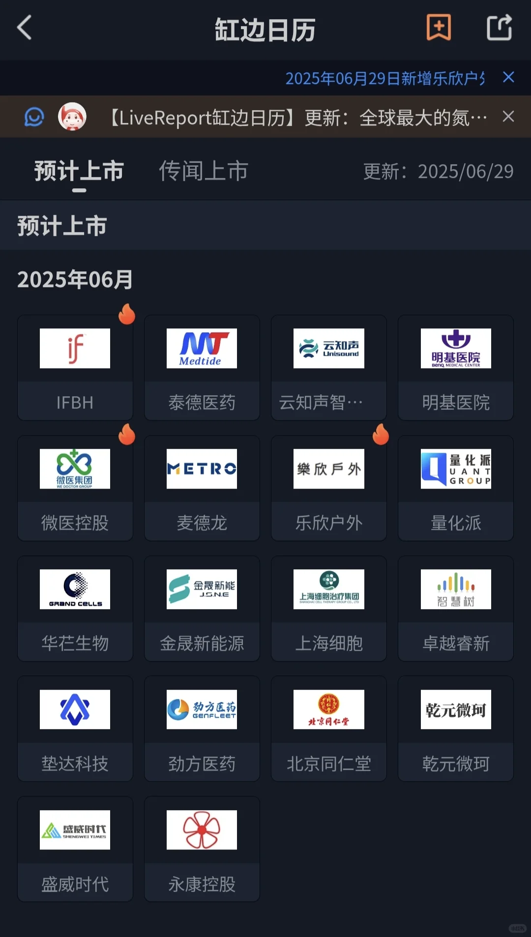 7月预计上市的公司