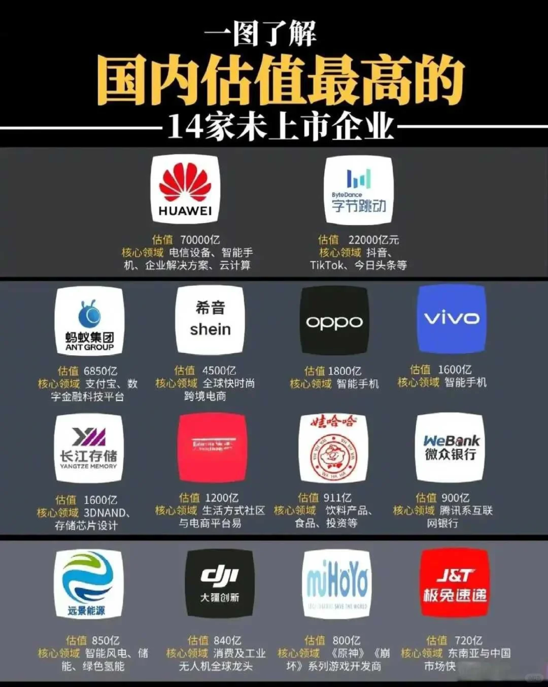 国内未上市巨头：14家隐形王者