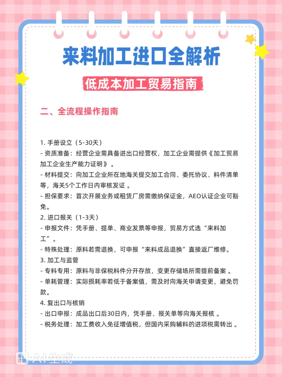 来料加工进口：低成本加工贸易全解析