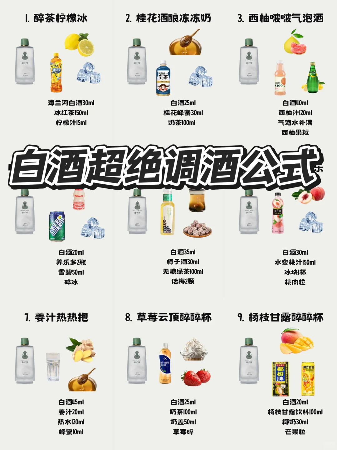 便利店微醺｜ 9杯白酒调酒公式！仙女快乐水