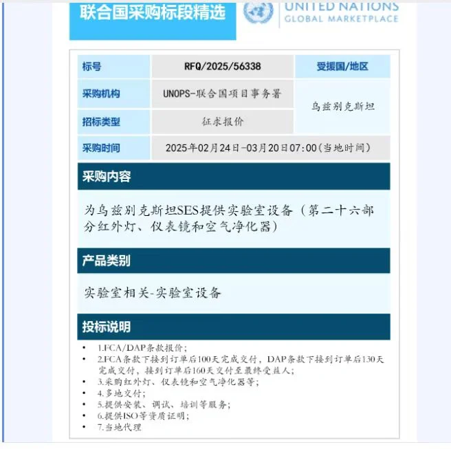 中亚采购招标第一期开始啦?