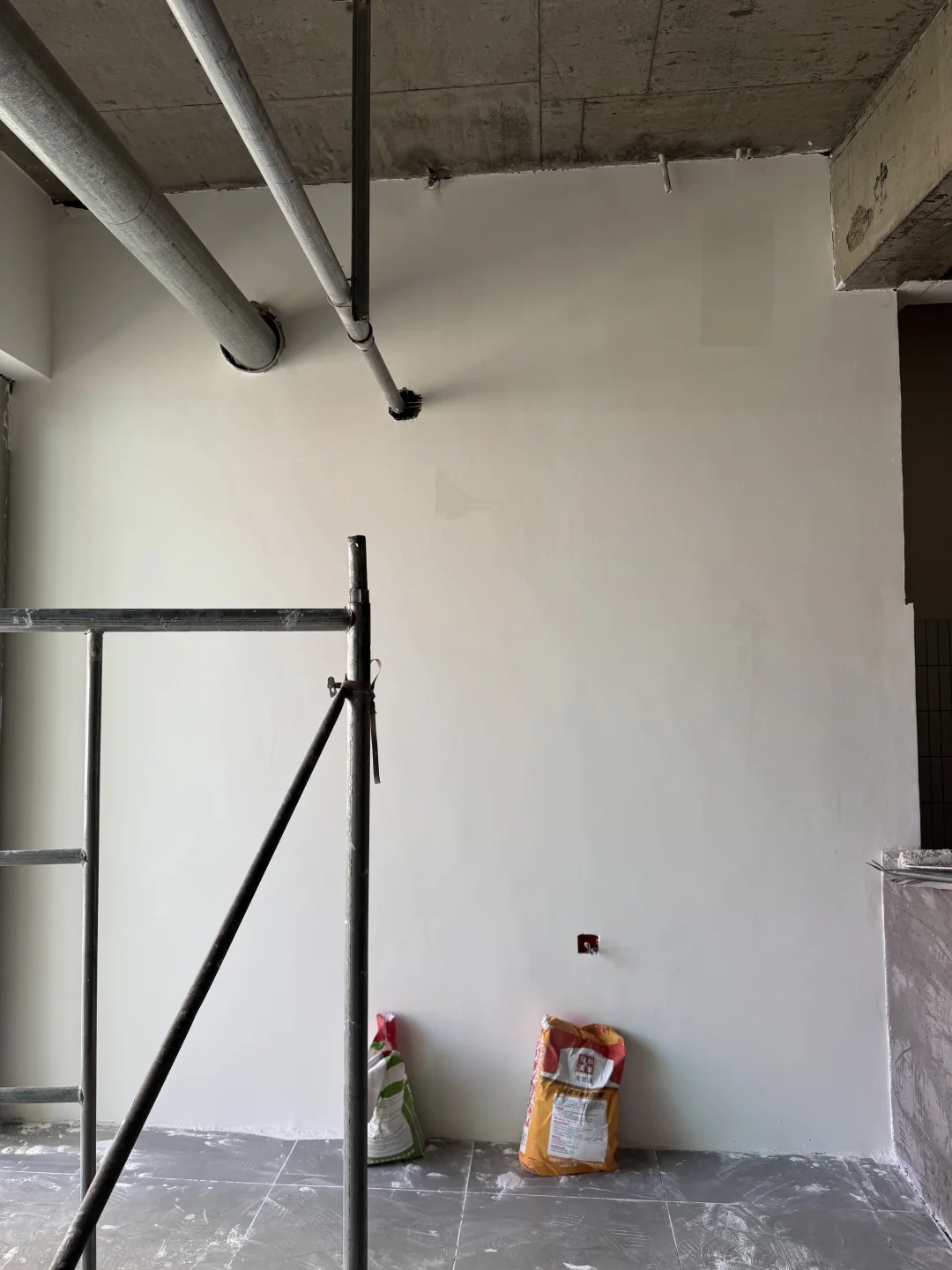 邯郸轻食｜工程进度 水泥顶大白墙就这种风格