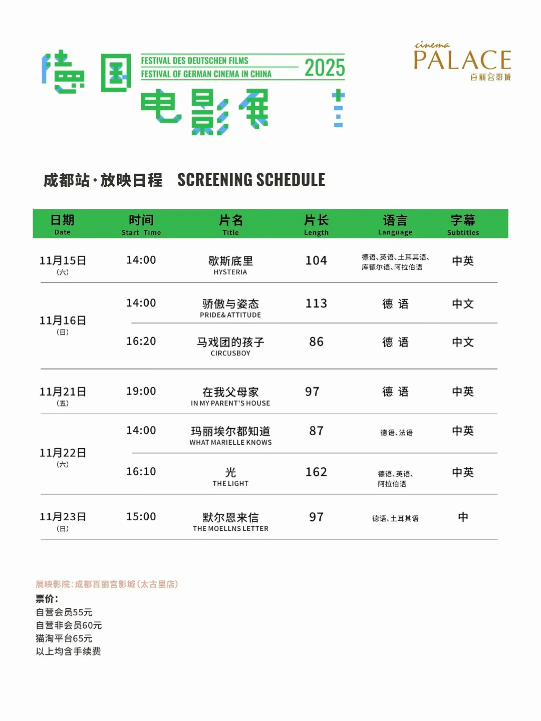 2025年德国电影展成都站排片公布