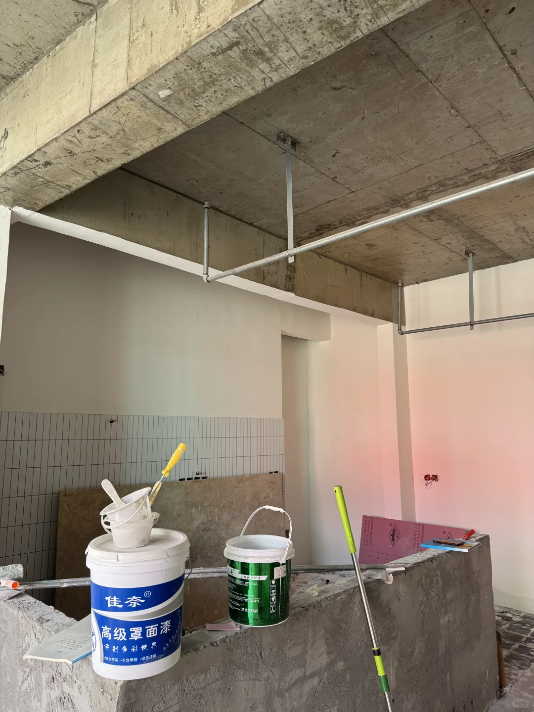 邯郸轻食｜工程进度 水泥顶大白墙就这种风格