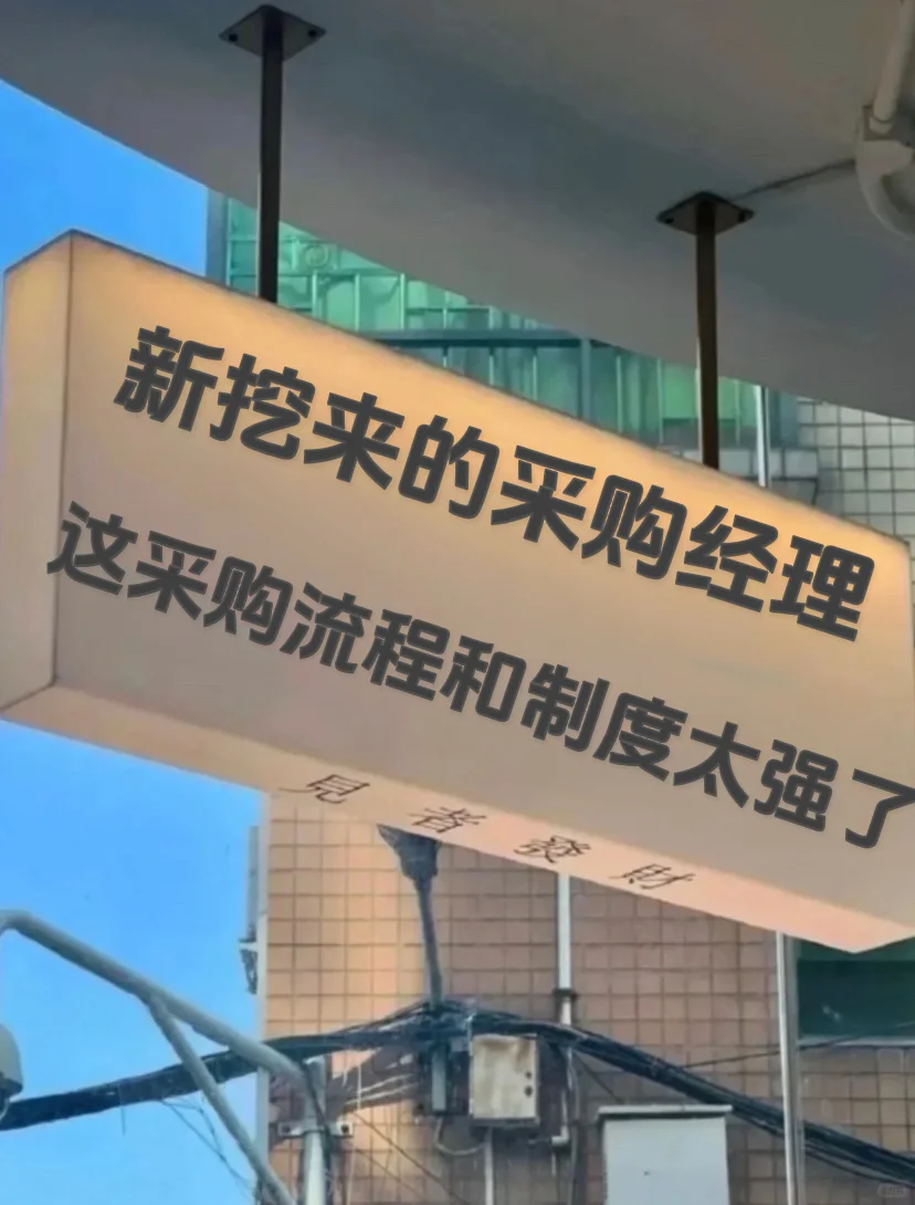新挖来的采购经理，这采购流程和制度太强了