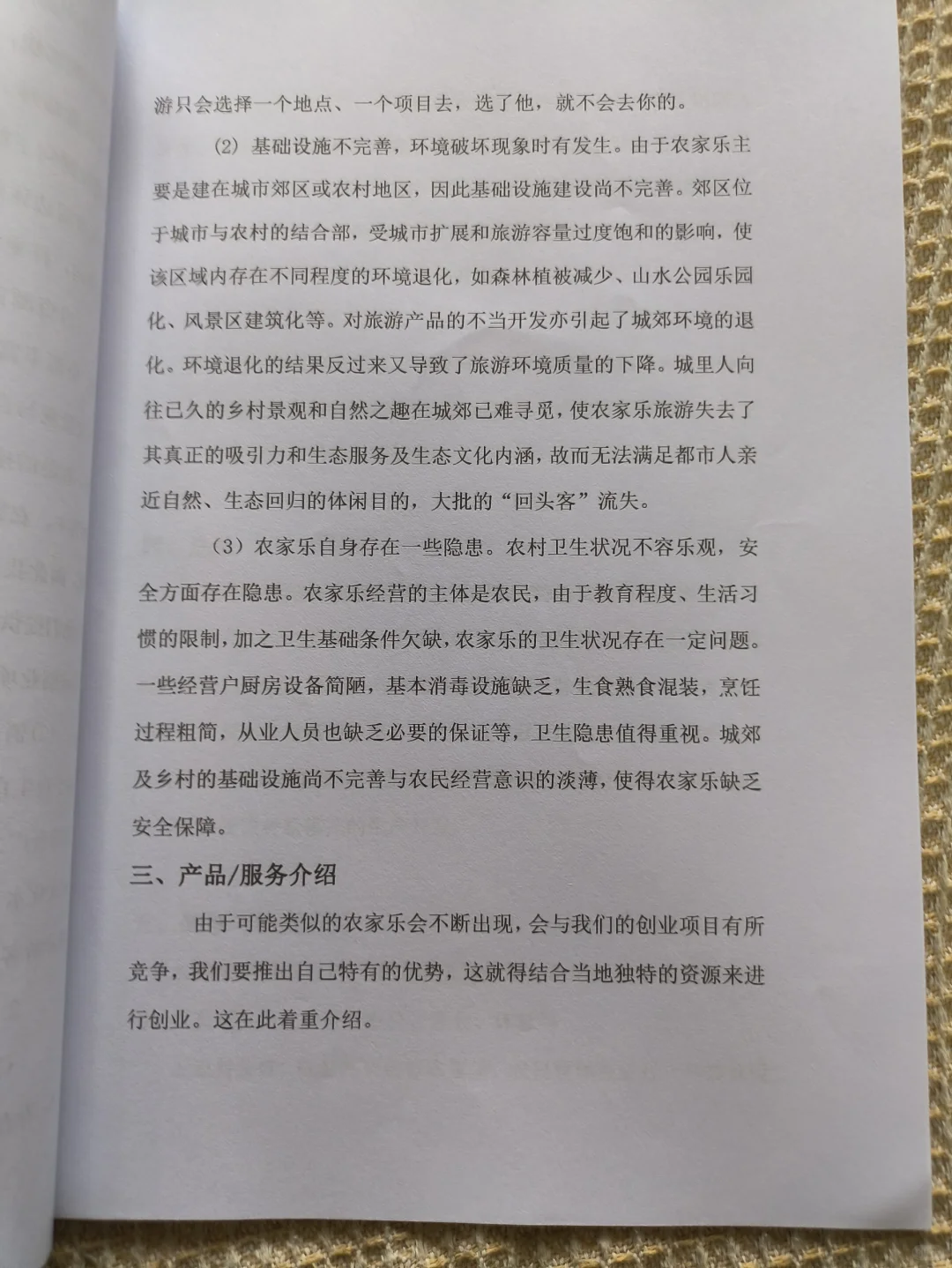 农家乐创业计划书