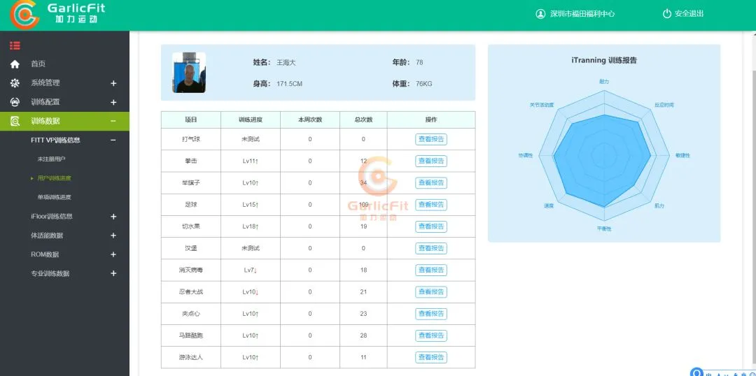 康复养老升级加力健康爱康力运动评估练系统
