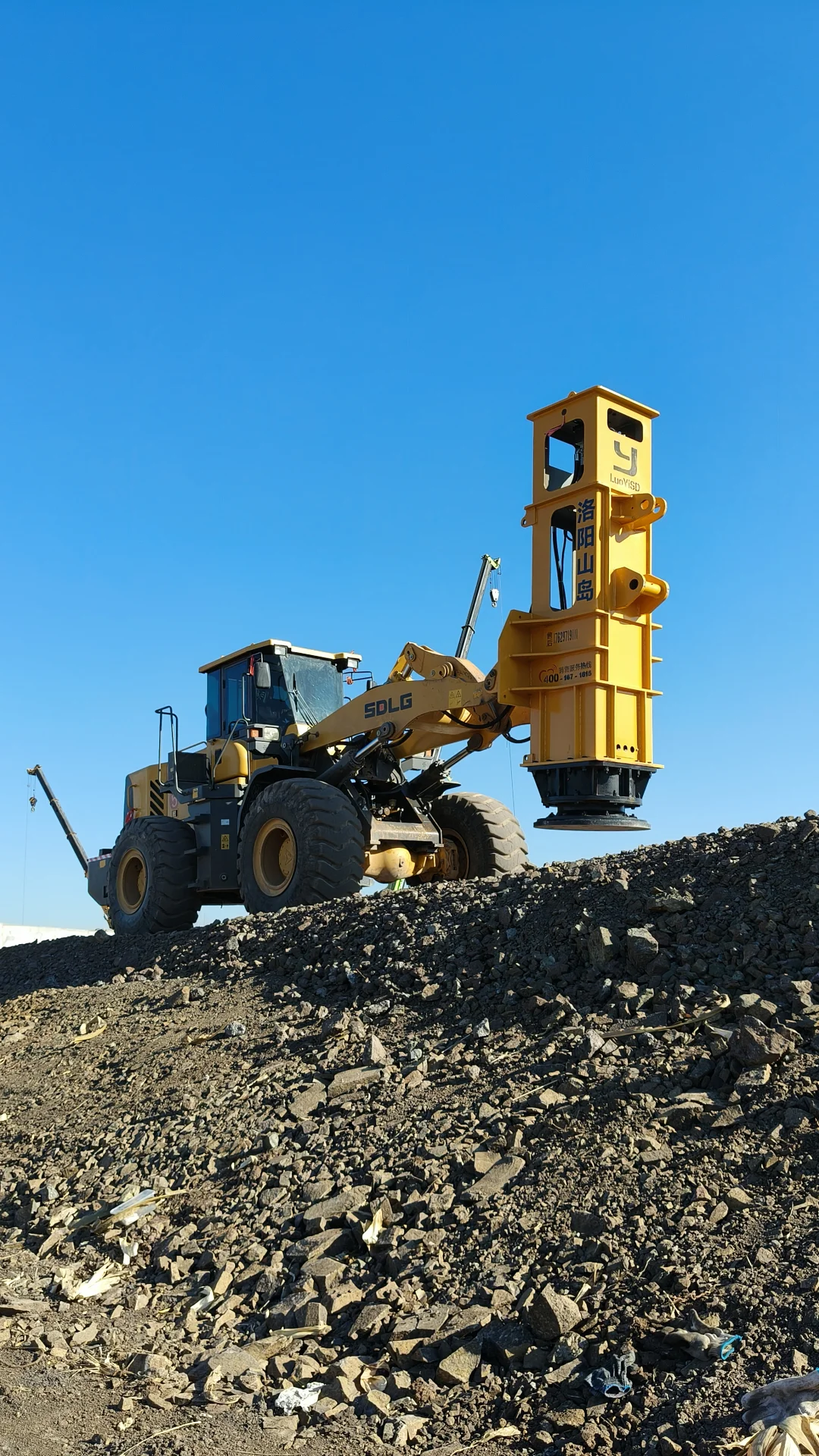 铲车挖机双用型高速液压夯实机工作展示