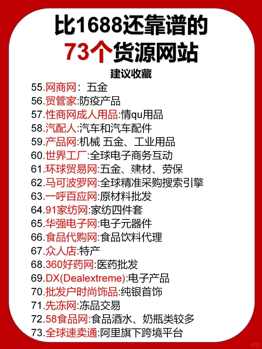 揭秘?比1688还好用的73个货源网站，干货满