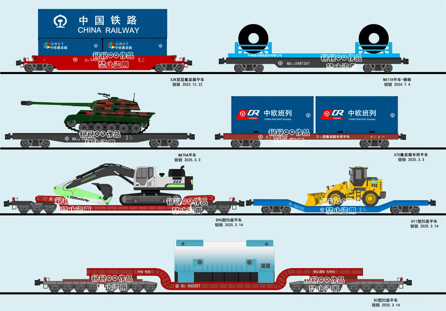 中国铁路常见货运车厢作品欣赏