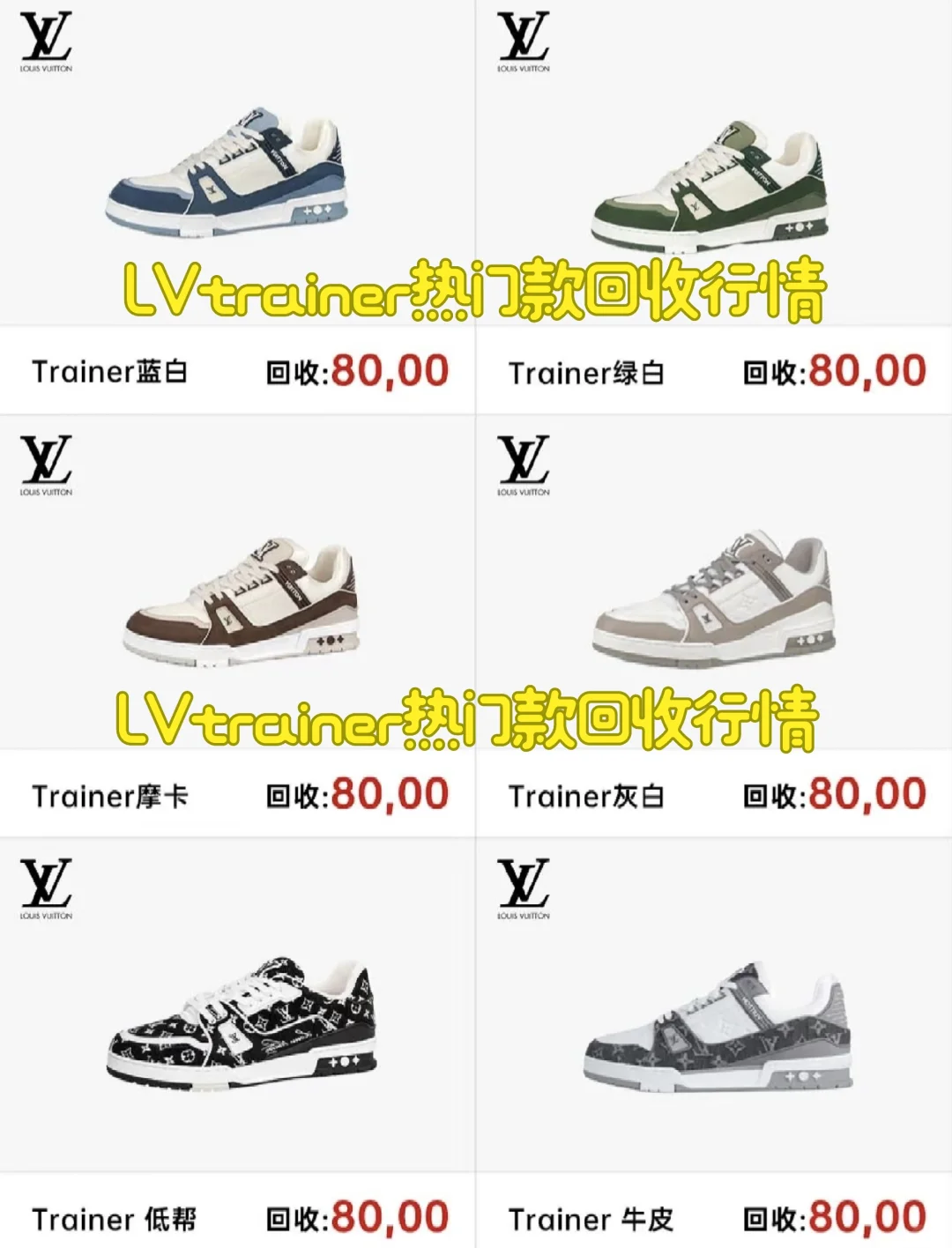 2025年LVtrainer热门款回收行情分享