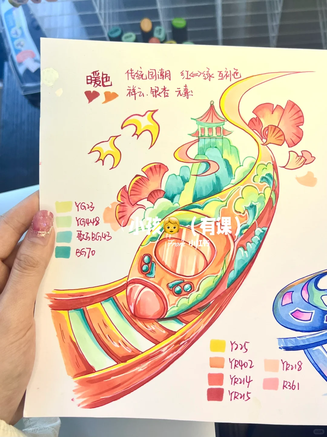 一下学会四种高铁画法✅手绘列车塑造合集