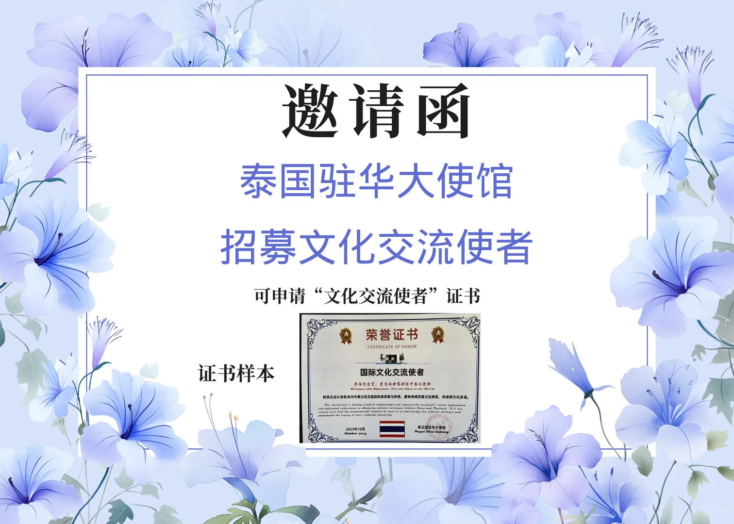 大好事～～泰国大使馆文化交流使者