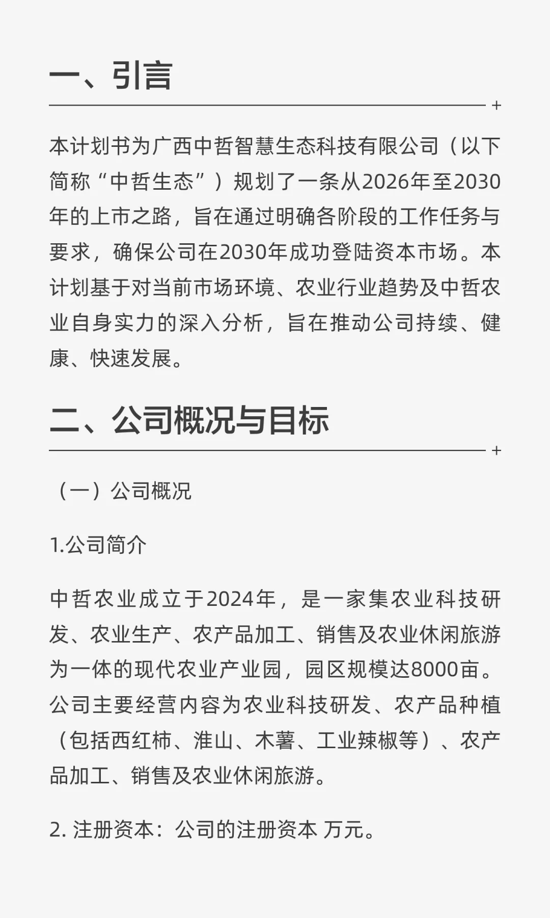 ✘✘✘现代农业产业园项目五年上市规划书
