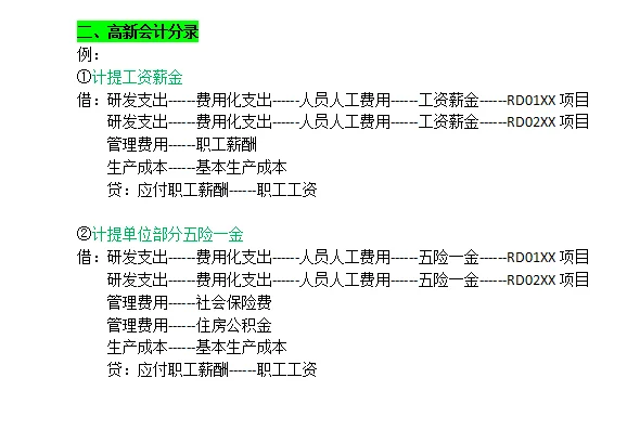 高新企业研发费用比例及会计分录