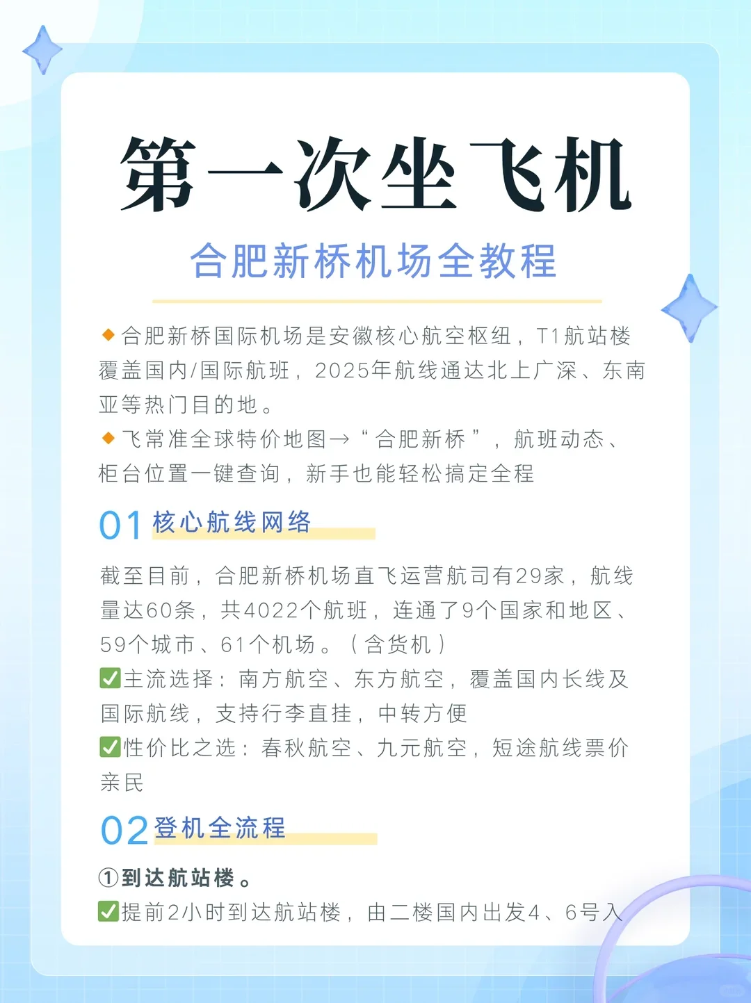 第一次坐飞机，合肥新桥机场全教程