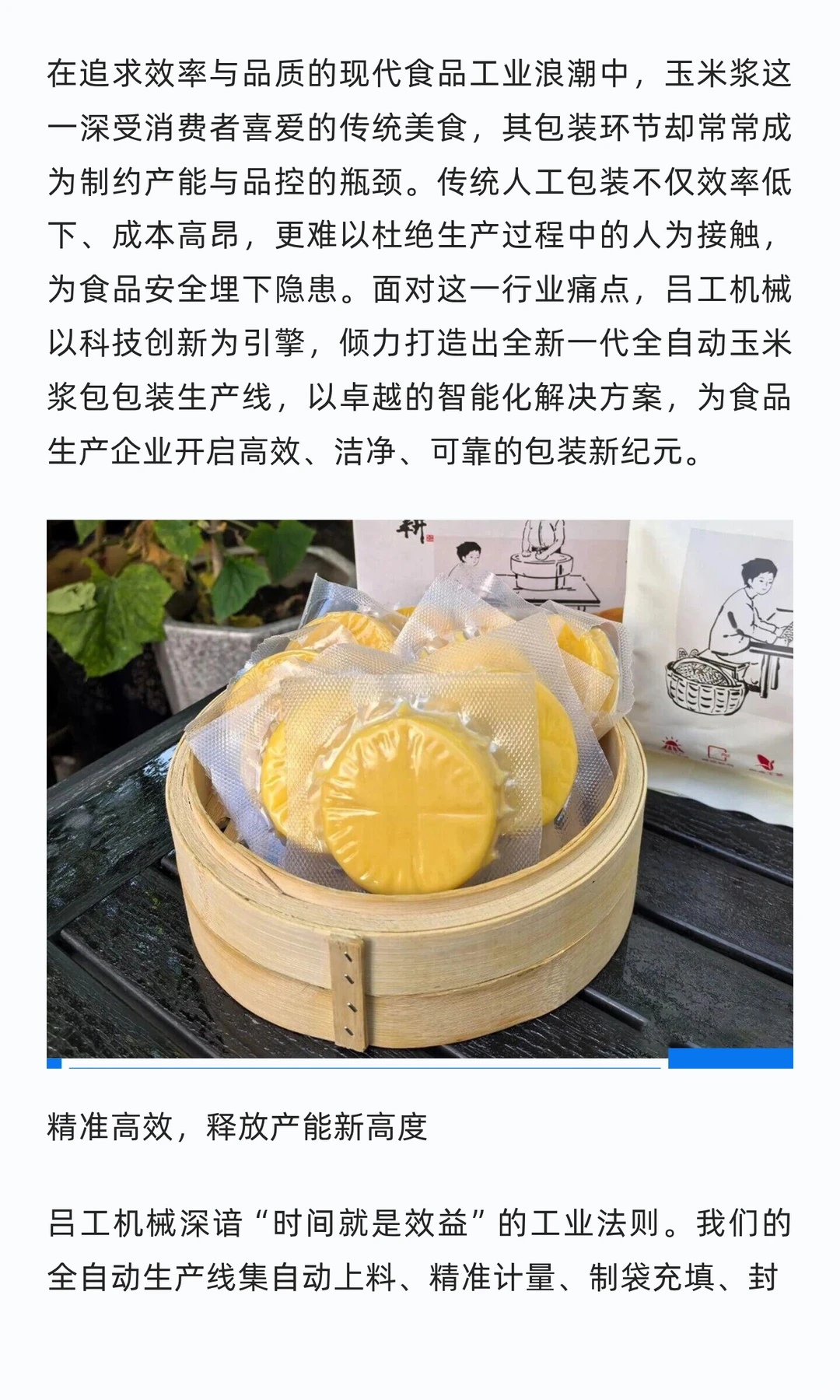 赋能食品智造，全自动玉米浆包包装生产线