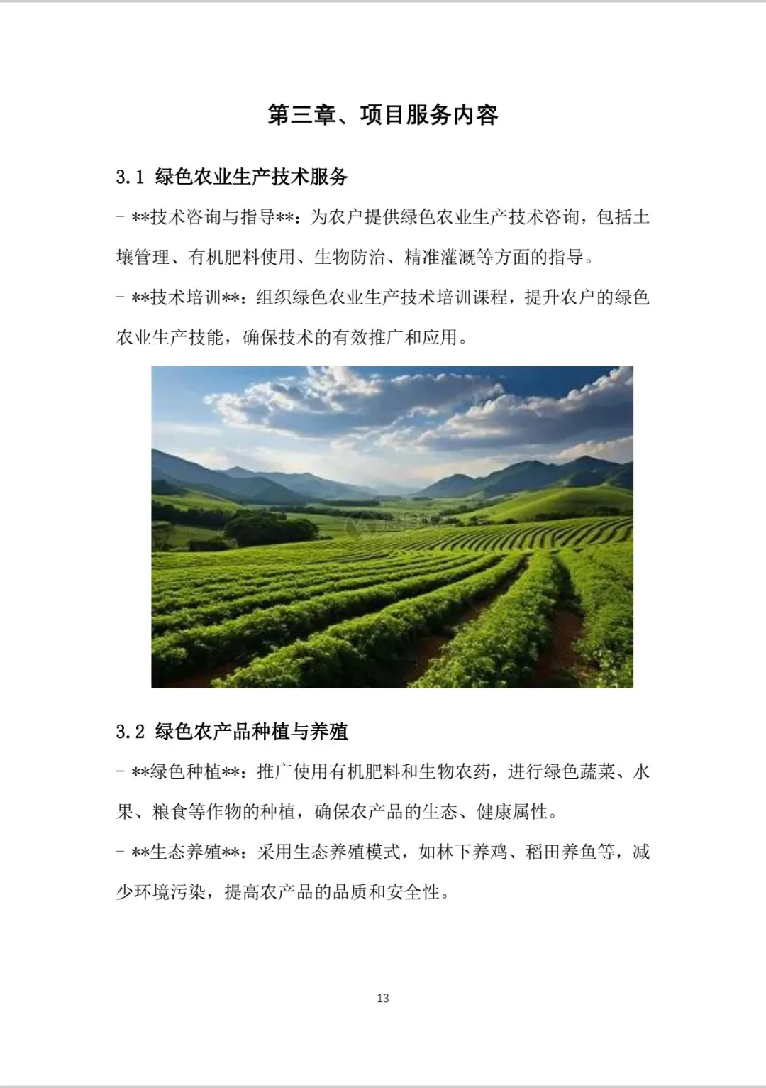 绿色农业商业计划书word＋PPT