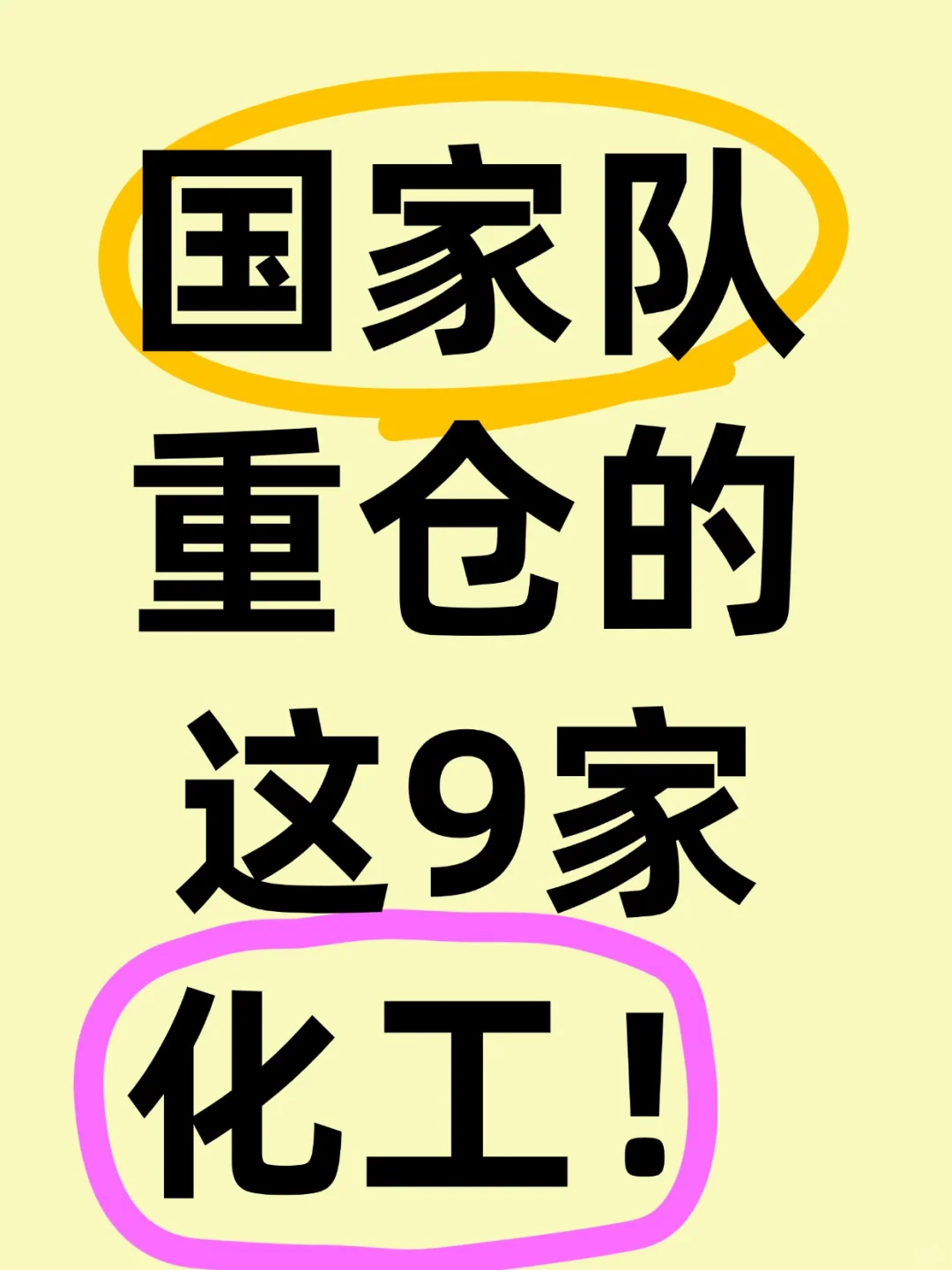 国家队重仓的9只化工企业！