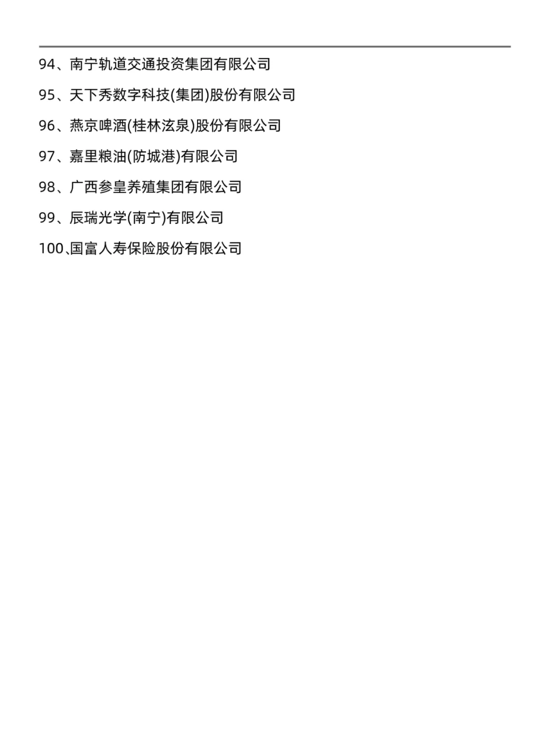 广西值得去的百强企业名录